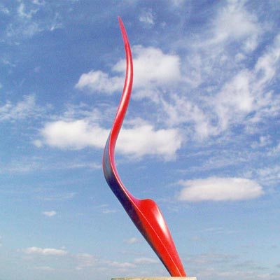 Sculpture Courant d' Air en bronze patiné aux pigments