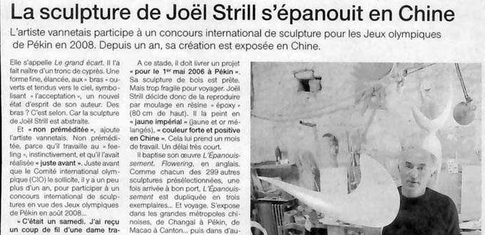La Sculpture du Breton s 'épanouit en Chine, Articles, Presse