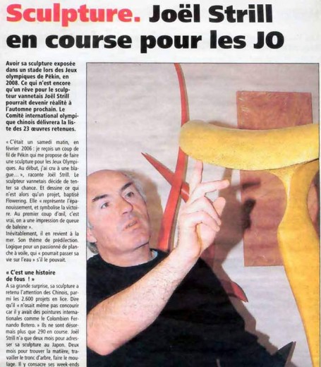 Sculpture Joël Strill en course pour les JO de Pékin-2008