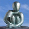 sculpture Équilibre en bronze patiné