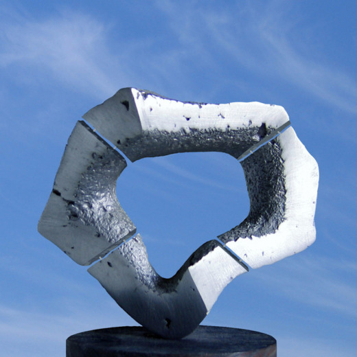 DEDANS-DEHORS Sculpture Métal en Aluminium Brossé Joël Strill Sculpteur